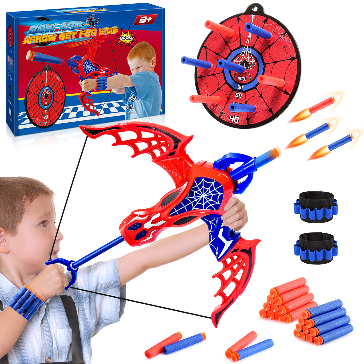 Bow and Arrow Set for Kids, Outdoor Toys Archery Set for 3-12 Year Old Kids Boys Girls, Gifts for Boys Ages 3 4 5 6 7 8 Year Old