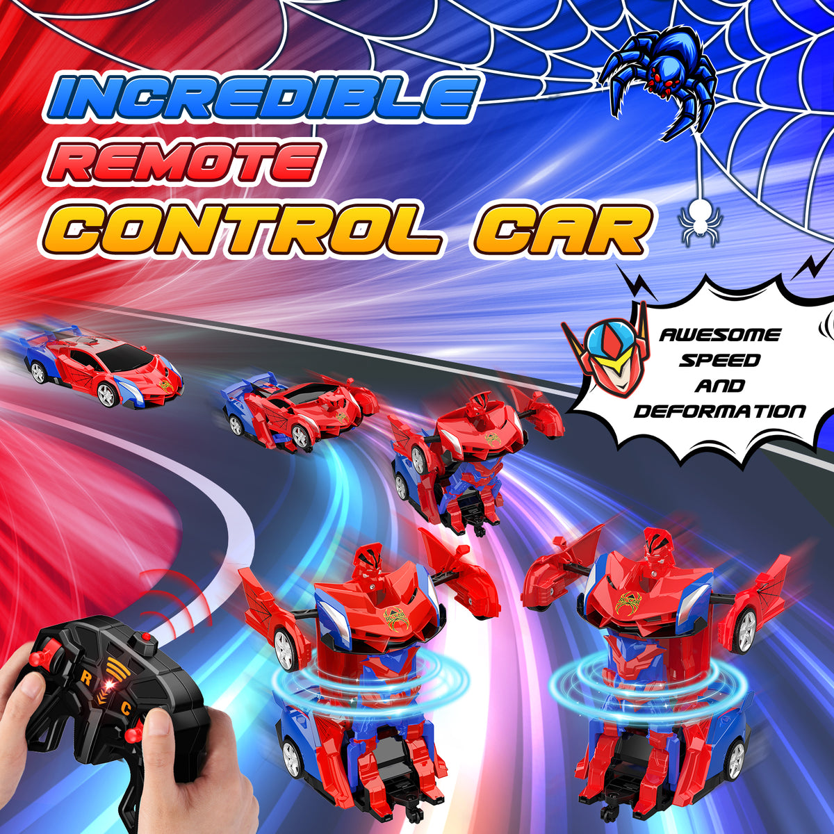 Remote Control Car, 3 4 5 6 7 8 Year Old Boys Gifts, Car Toys for 5-12 Year Old Boys, Transform RC Car for Boy