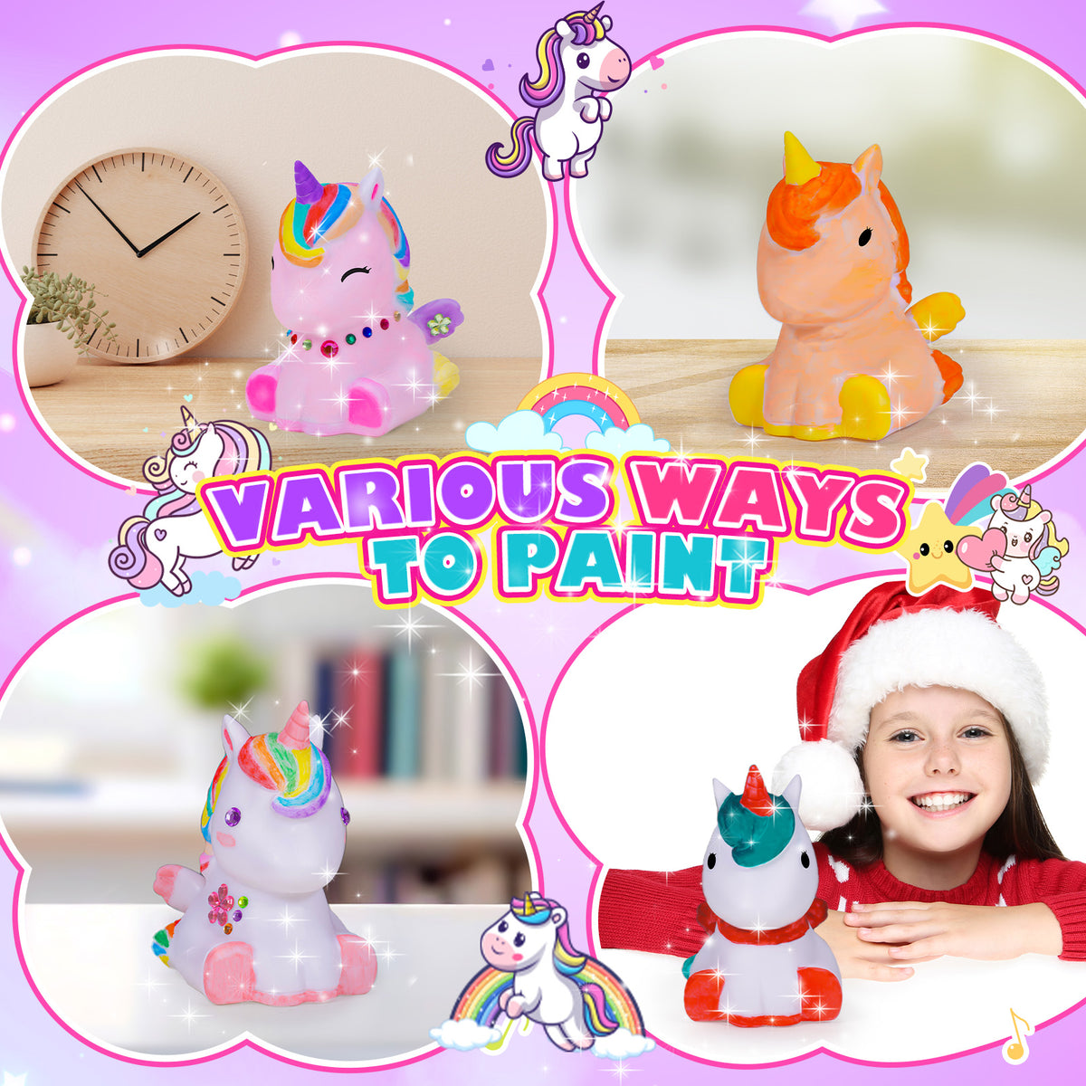 Craft Kits for Girls Age 5-7, Unicorn Painting Kit Night Light, Art Kit Toy Unicorn Gifts