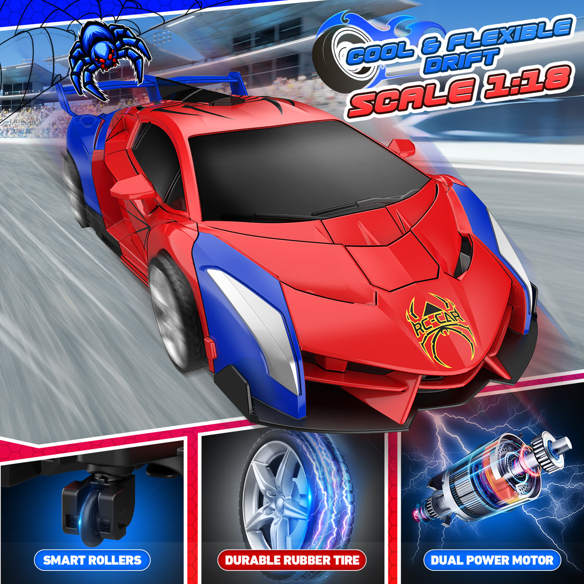 Remote Control Car, 3 4 5 6 7 8 Year Old Boys Gifts, Car Toys for 5-12 Year Old Boys, Transform RC Car for Boy