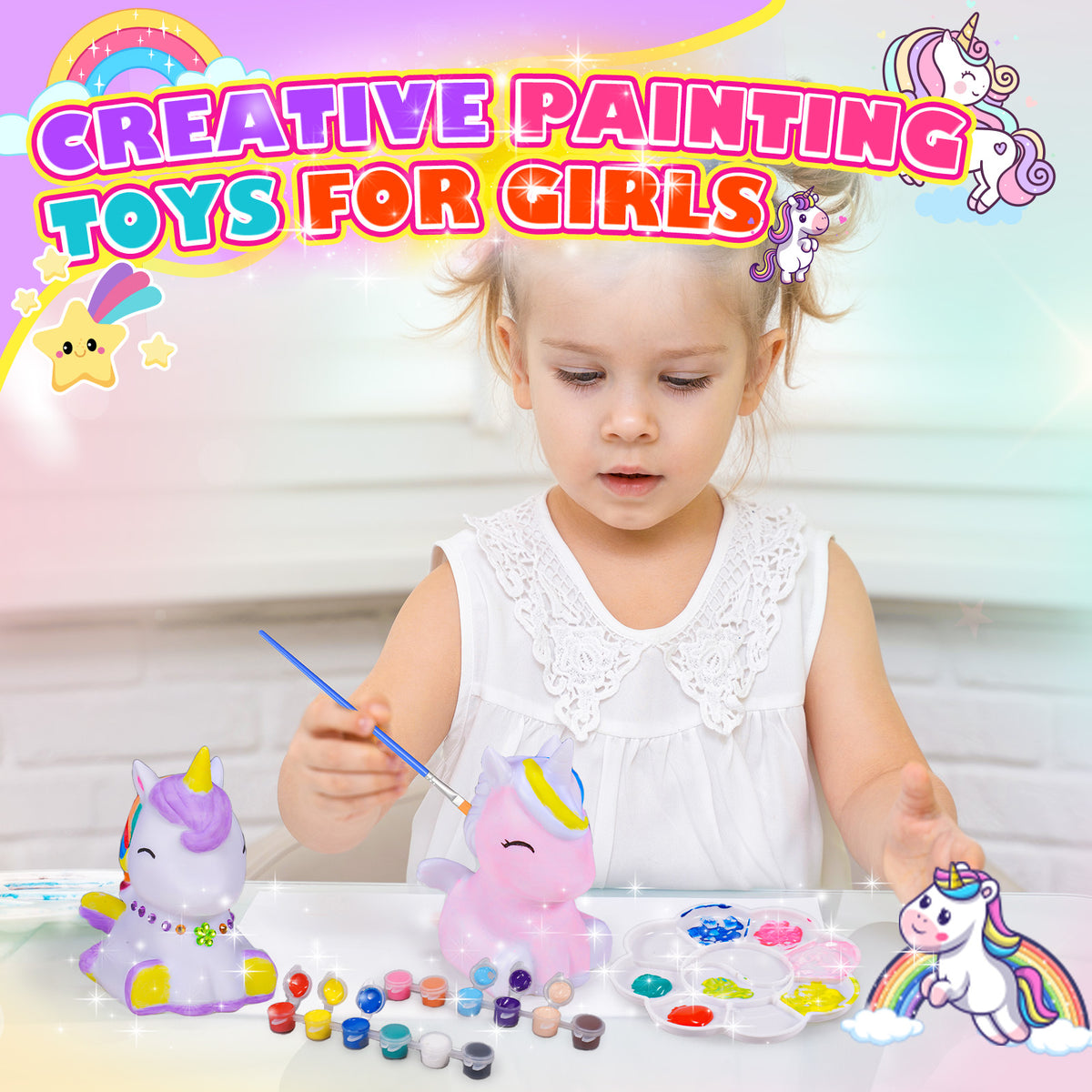 Craft Kits for Girls Age 5-7, Unicorn Painting Kit Night Light, Art Kit Toy Unicorn Gifts