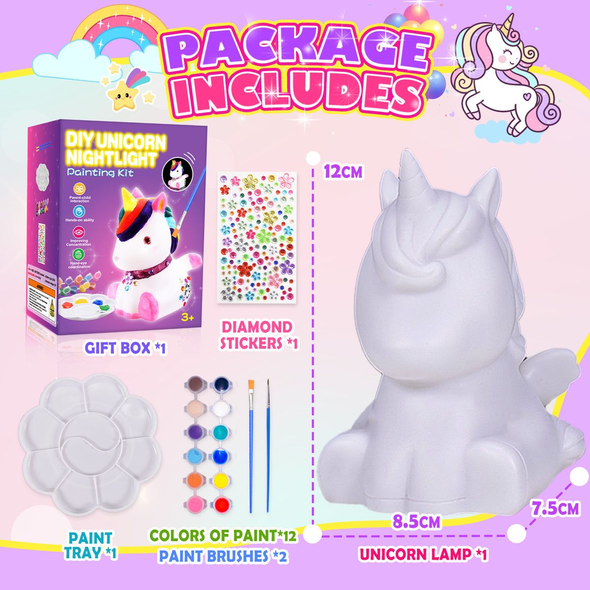 Craft Kits for Girls Age 5-7, Unicorn Painting Kit Night Light, Art Kit Toy Unicorn Gifts