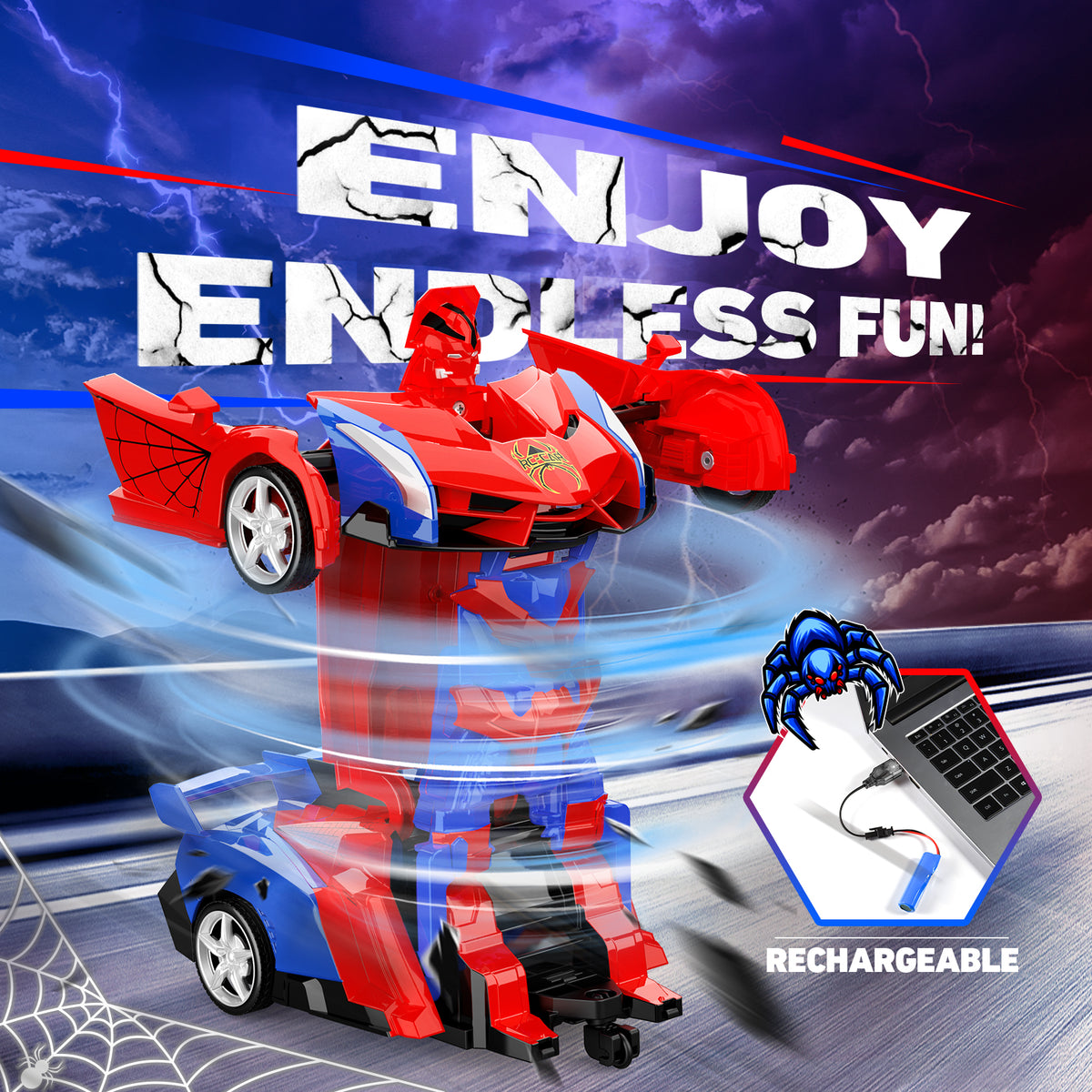 Remote Control Car, 3 4 5 6 7 8 Year Old Boys Gifts, Car Toys for 5-12 Year Old Boys, Transform RC Car for Boy