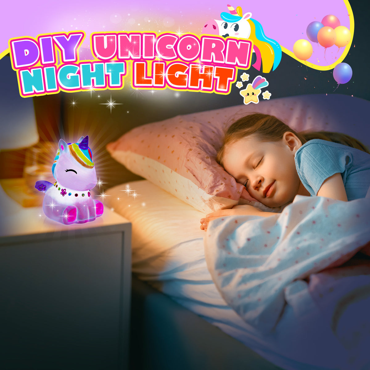 Craft Kits for Girls Age 5-7, Unicorn Painting Kit Night Light, Art Kit Toy Unicorn Gifts