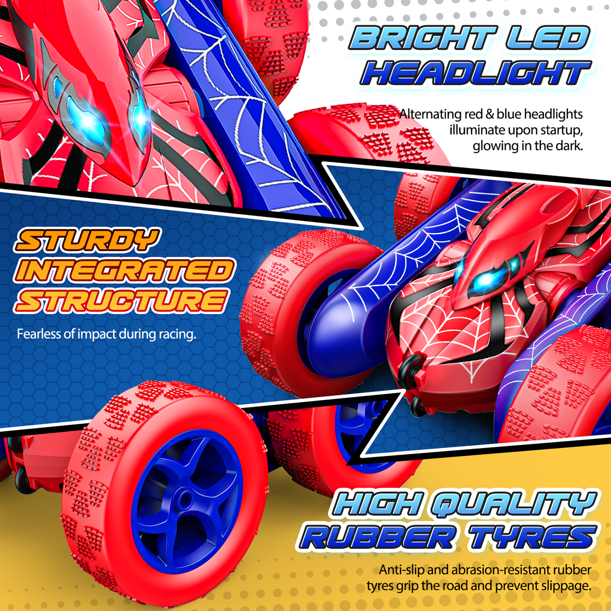 Remote Control Cars, Rechargeable Car Toys for Boys Girls, 360° Spinning Remote Control Stunt Car